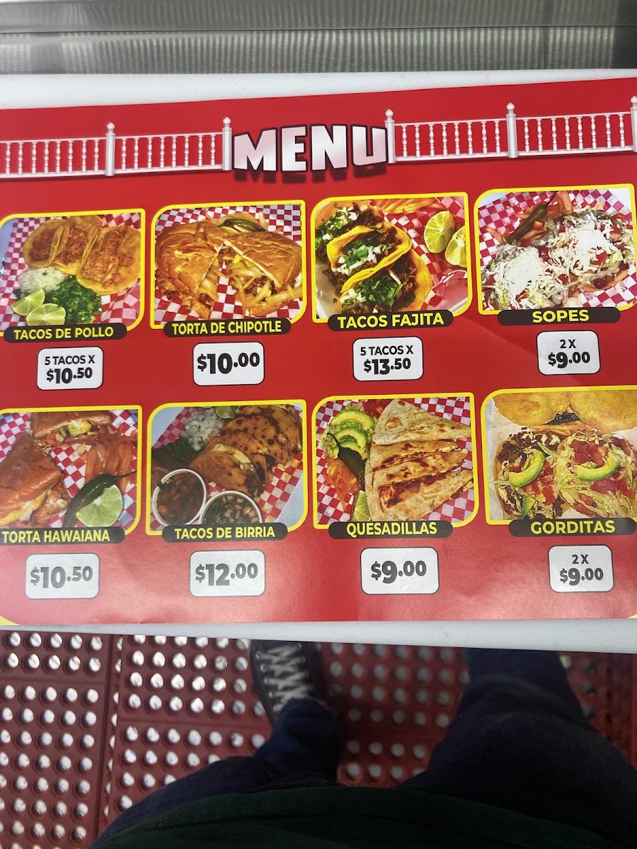 La Terraza (Food Truck) menu board