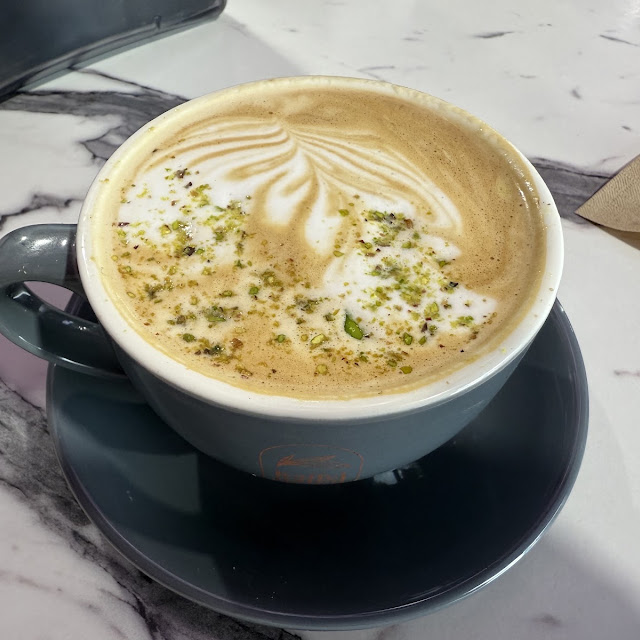 Pistachio Latte with Latte Art