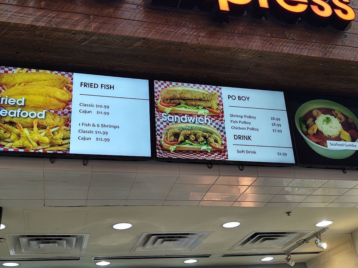 Gumbo Express menu board
