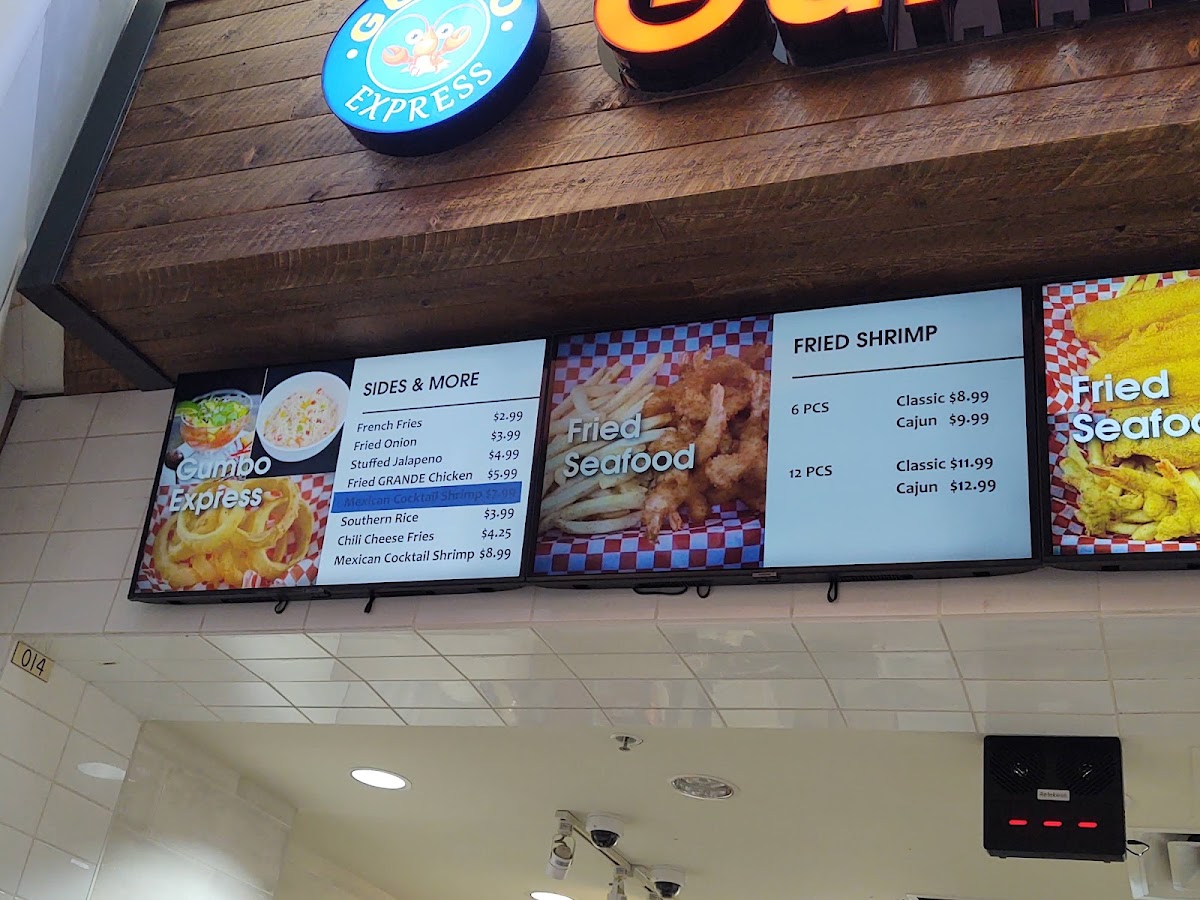 Gumbo Express menu board