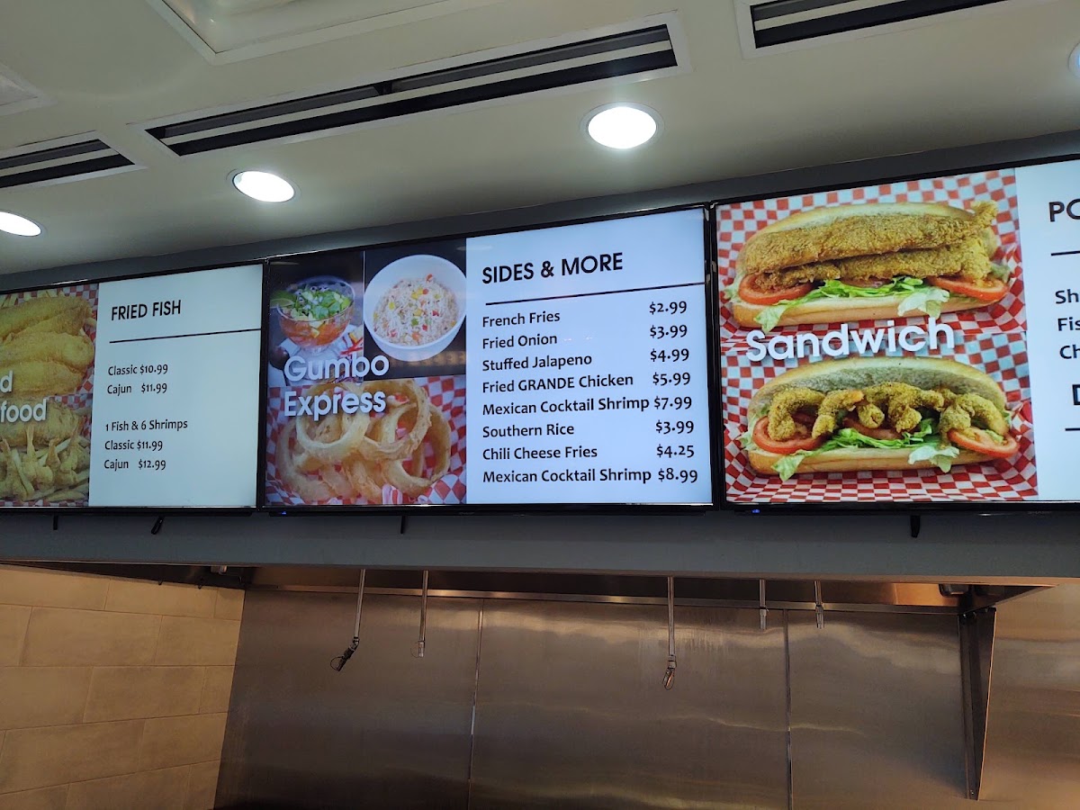 Gumbo Express menu board