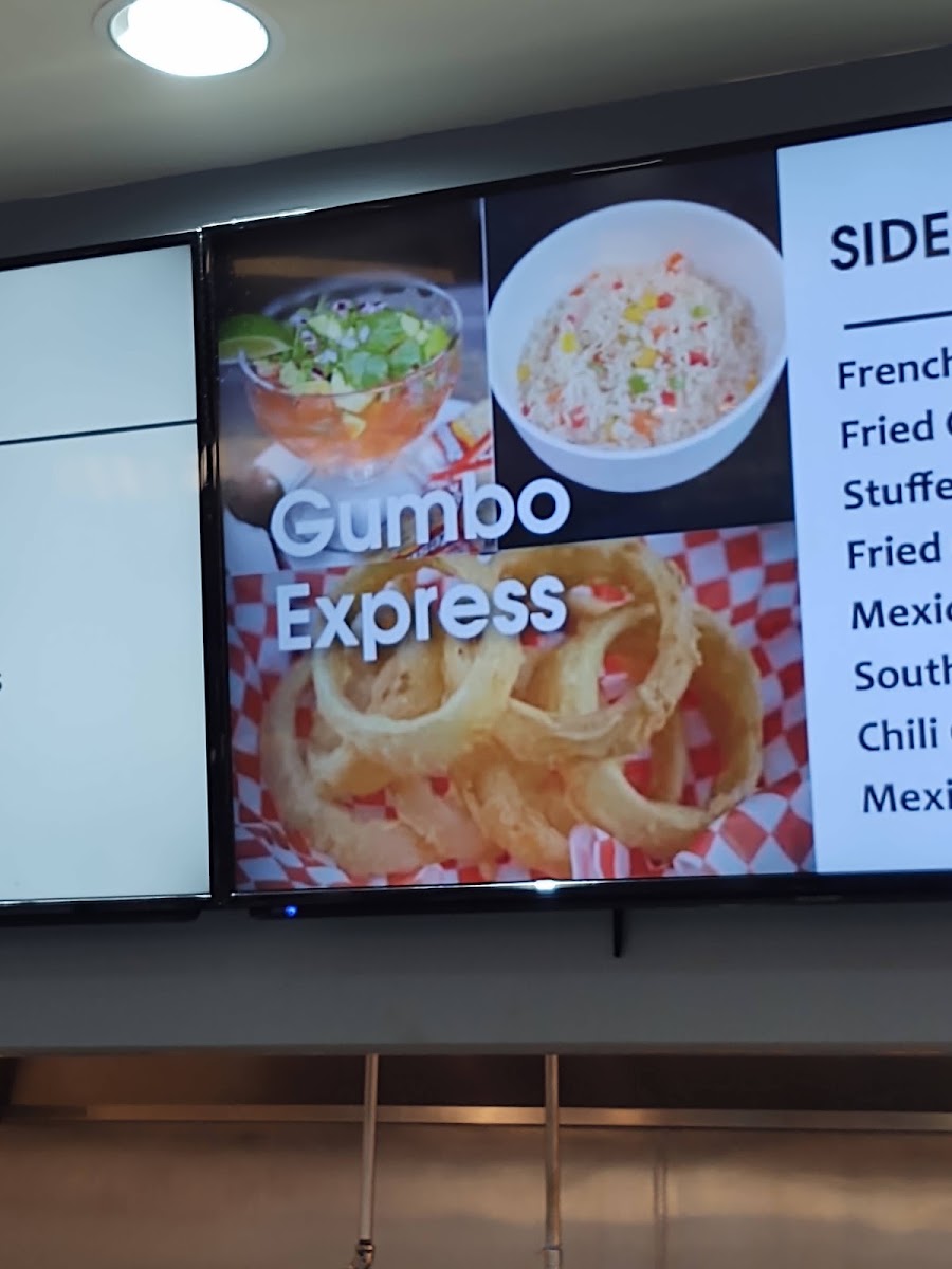 Gumbo Express menu board