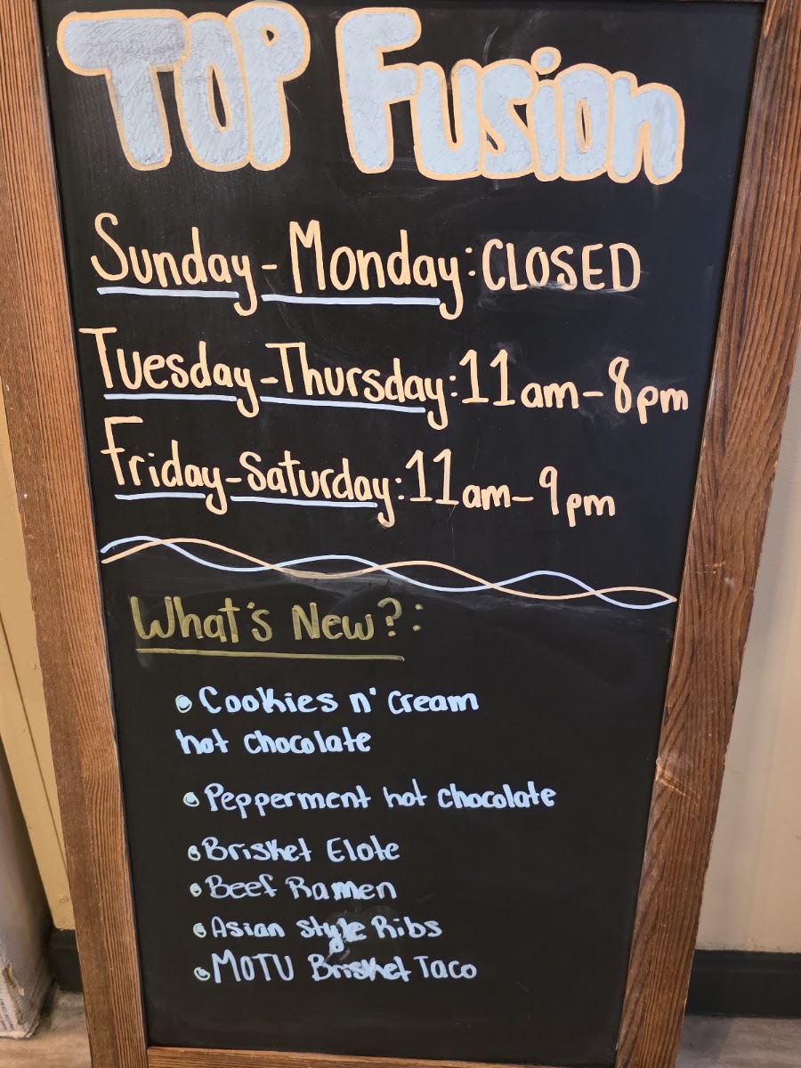 Topfusion menu board