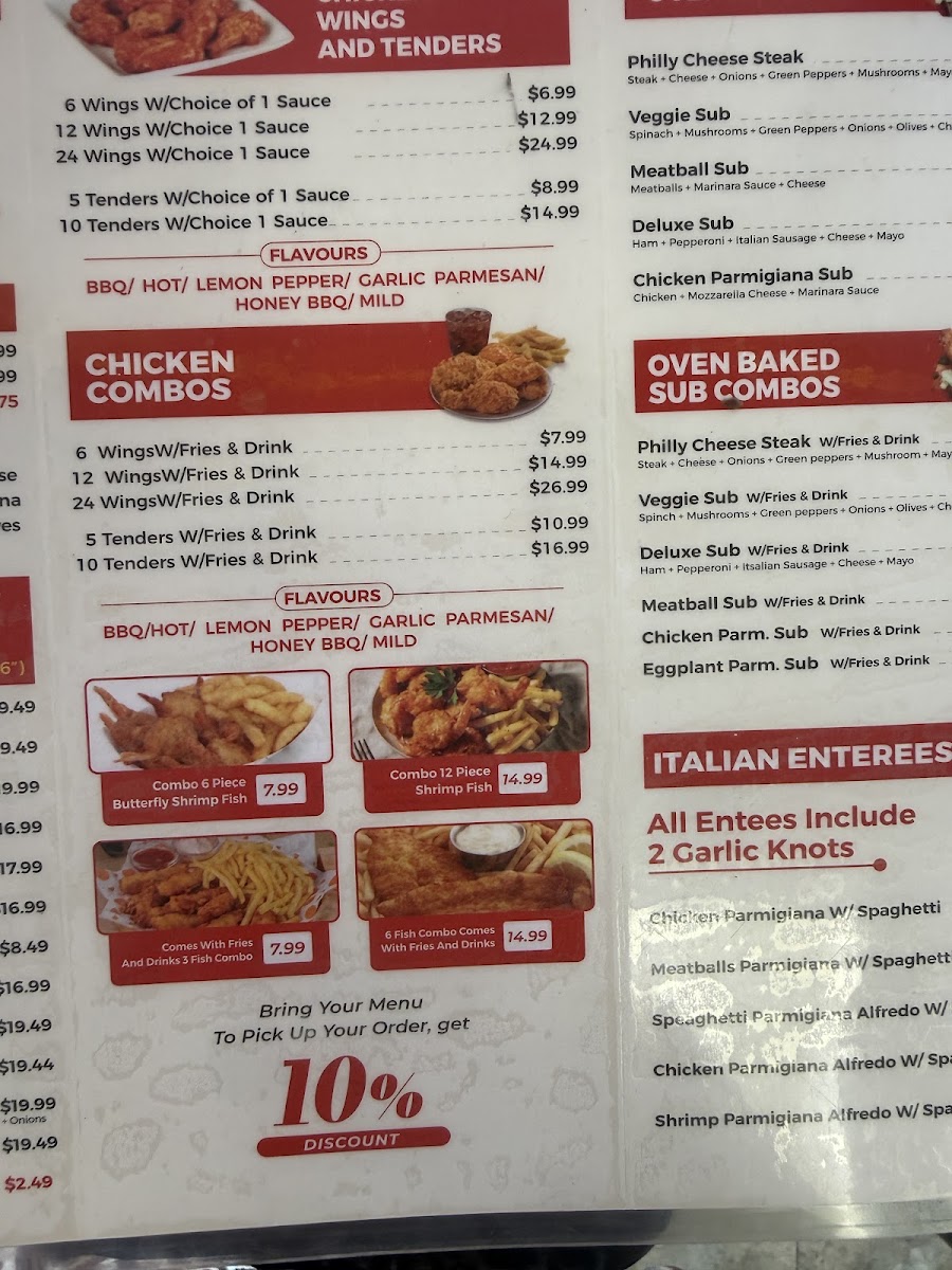 ROSEMONT PIZZA menu board