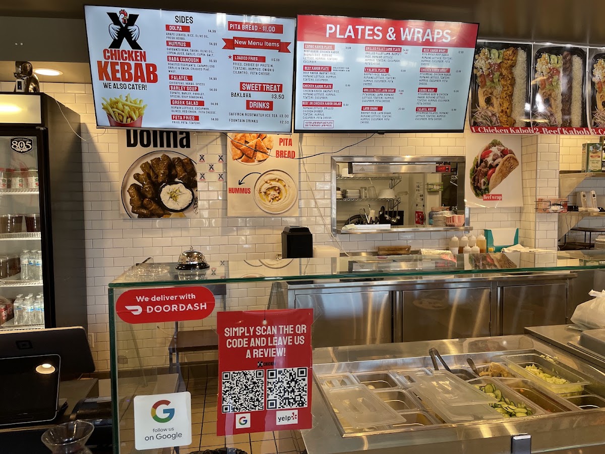 X CHICKEN KEBAB(BEST KEBAB IN THE WORLD) menu board