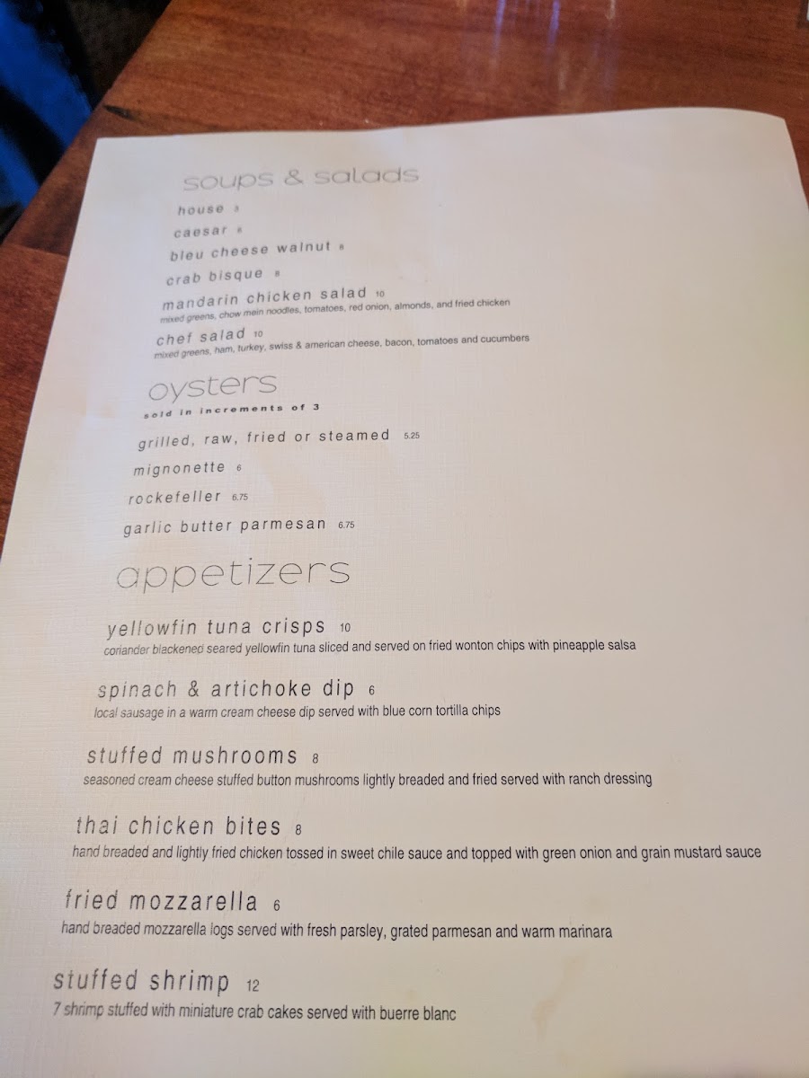 Montague's Restaurant menu board