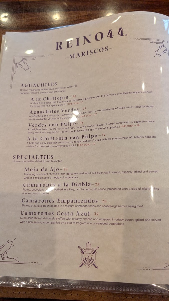 REINO 44 menu board