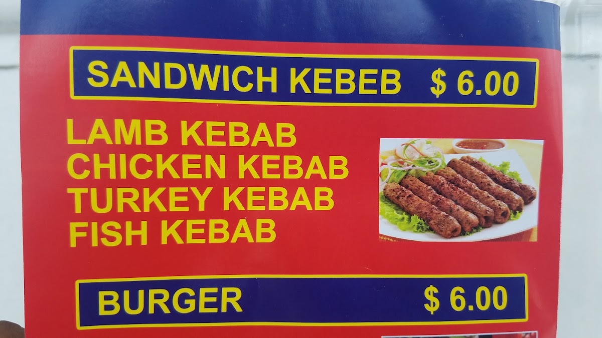 Alarabi Mediterranean Grill menu board