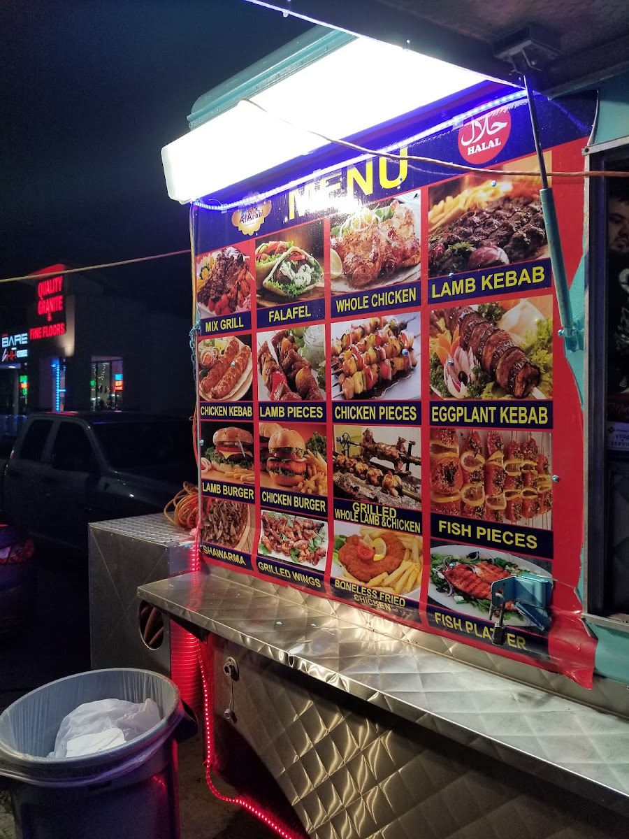 Alarabi Mediterranean Grill menu board