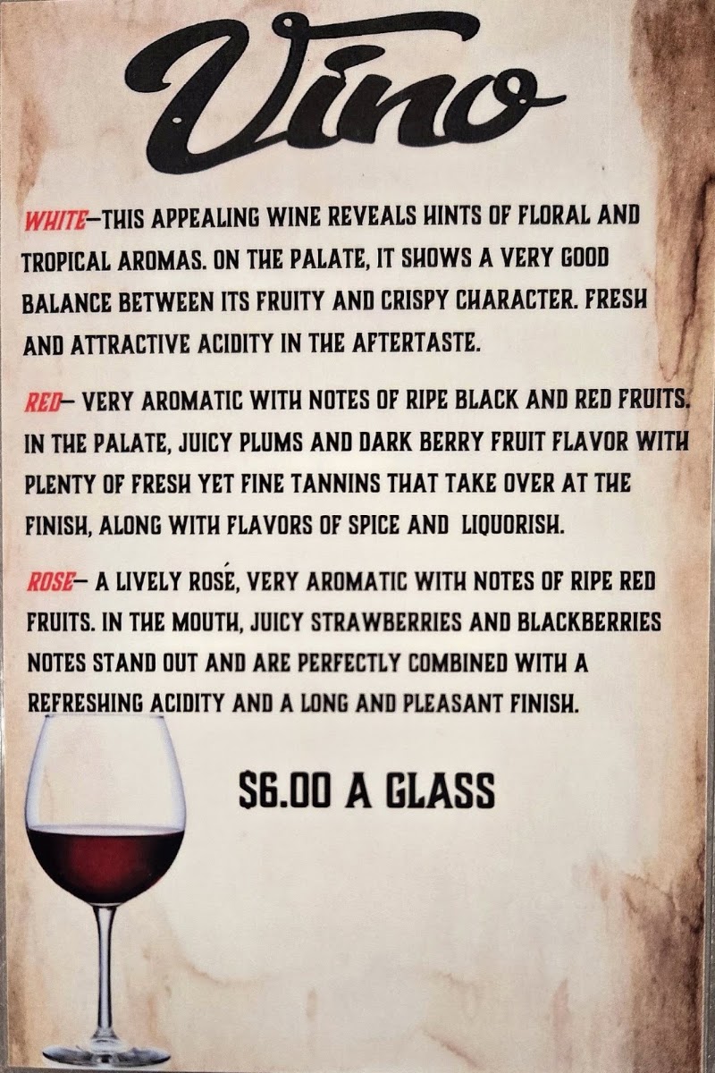 Campo di Vino menu board