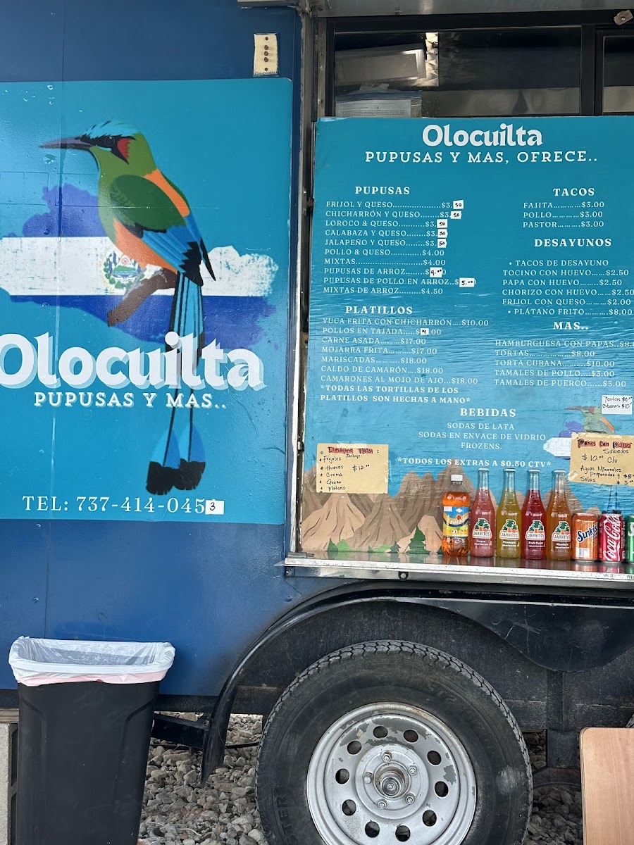 Olocuilta pupusas y mas.. menu board