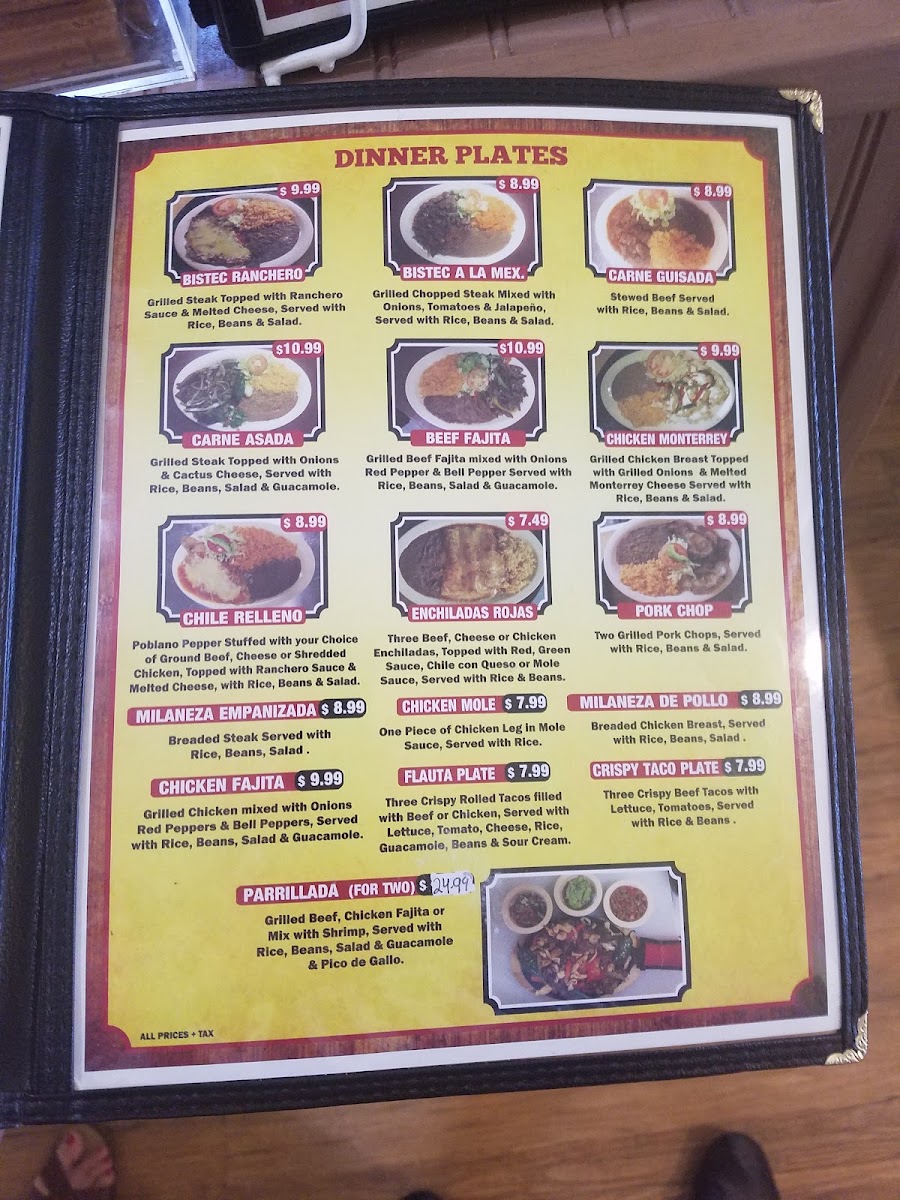 El Camino Real Restaurant menu board