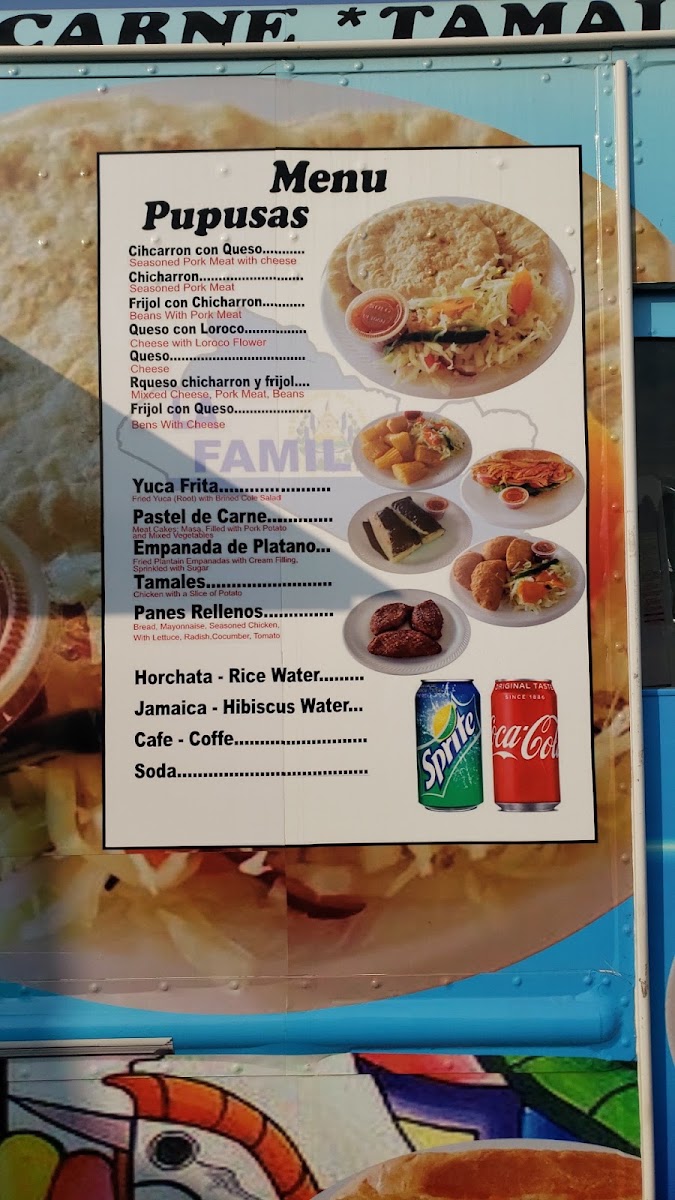 La Familiar menu board