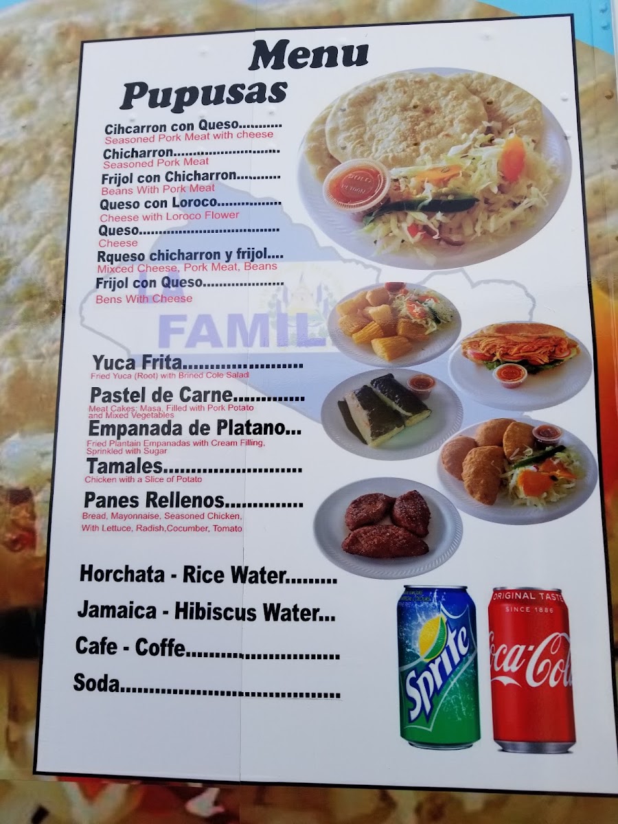 La Familiar menu board