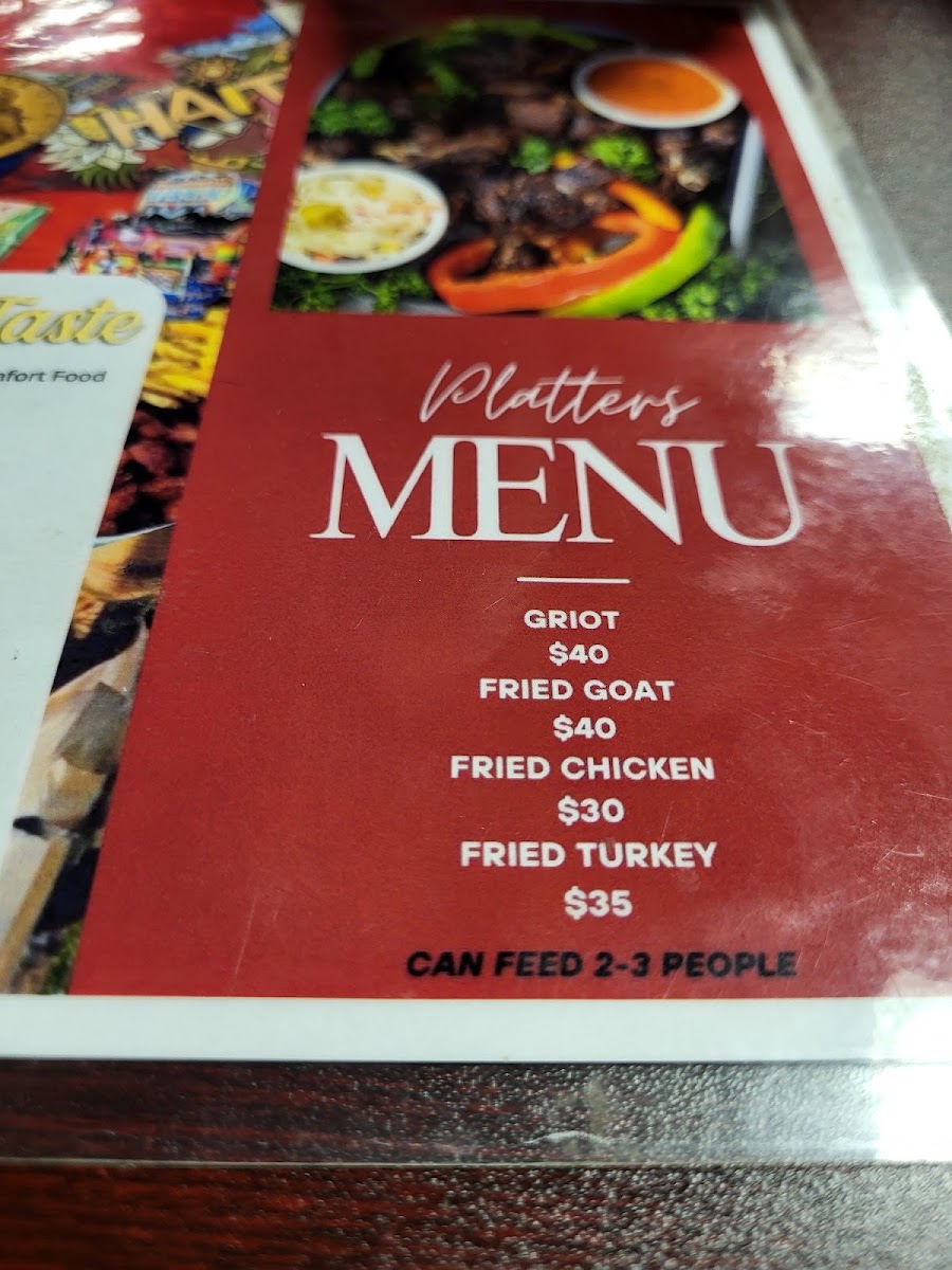 Family Taste Restaurant & Lounge menu board