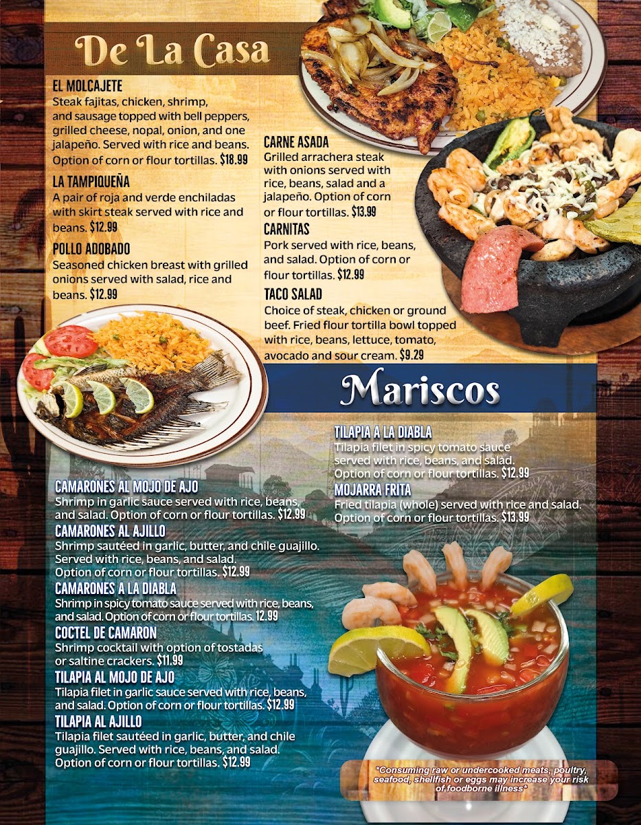 La Malquerida Restaurant & Tienda Avon Park menu board