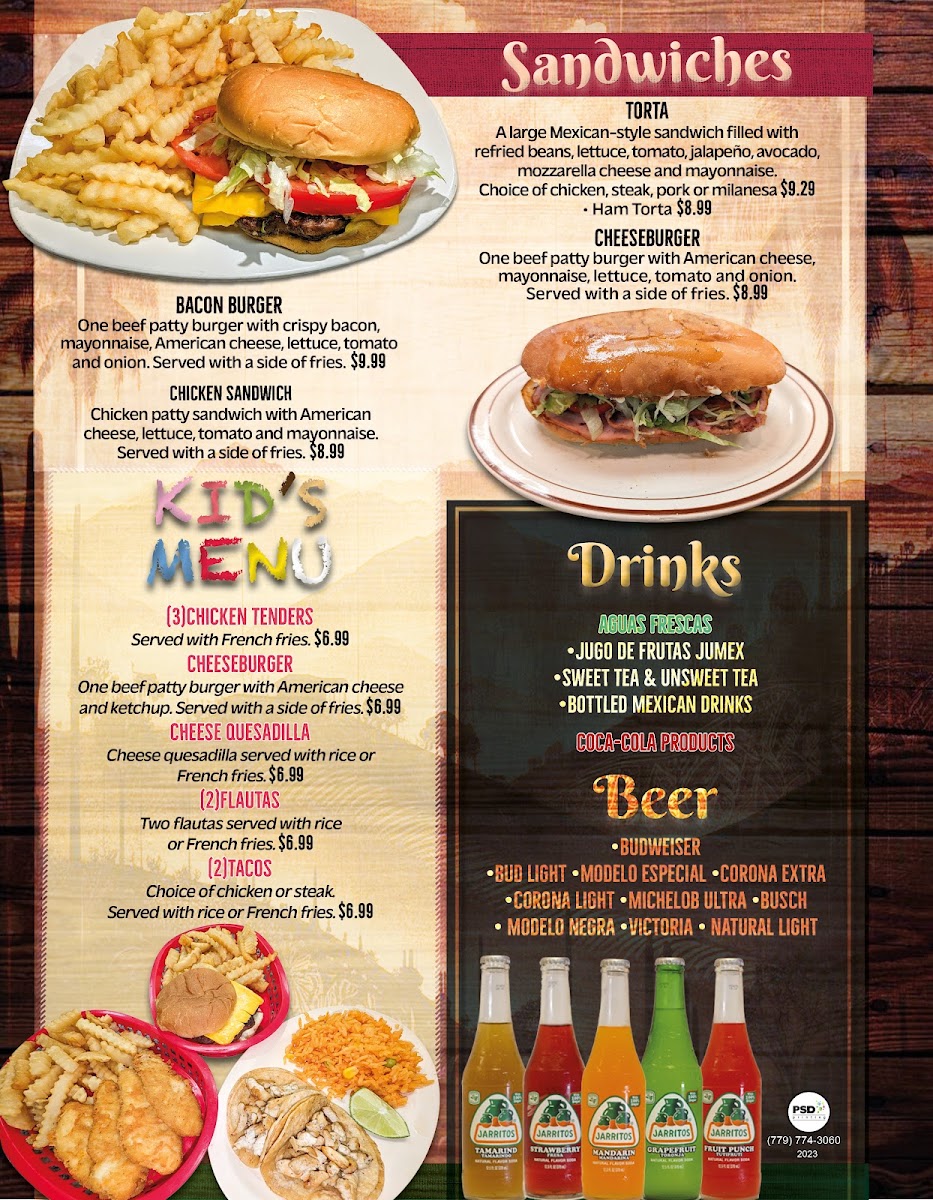 La Malquerida Restaurant & Tienda Avon Park menu board