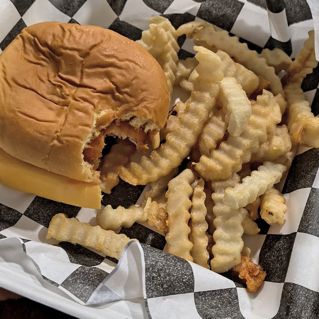 Smashed Cheeseburger and Crinkle Fries