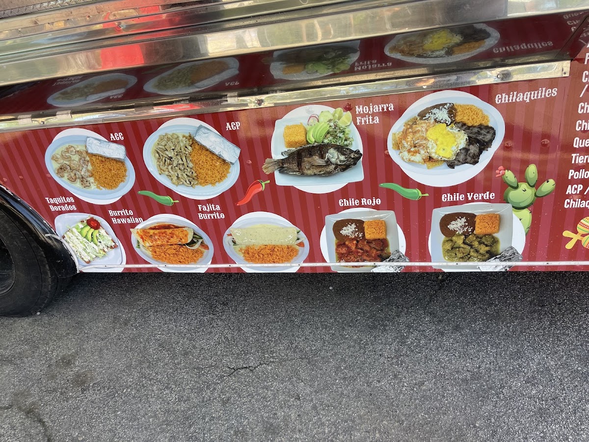 Taqueria Tajumulquense menu board