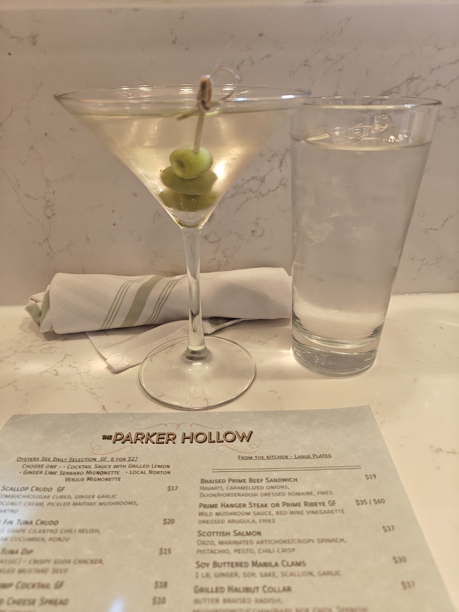 The Parker Hollow menu board