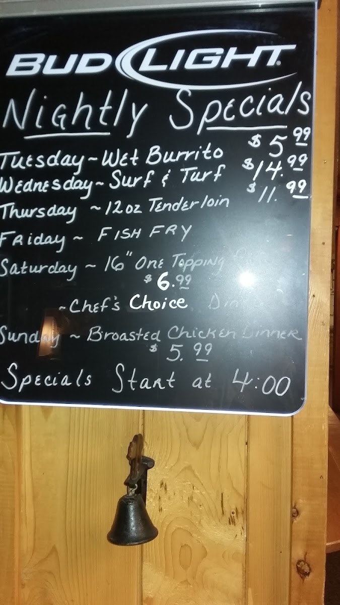 The Red Brick Inn menu board
