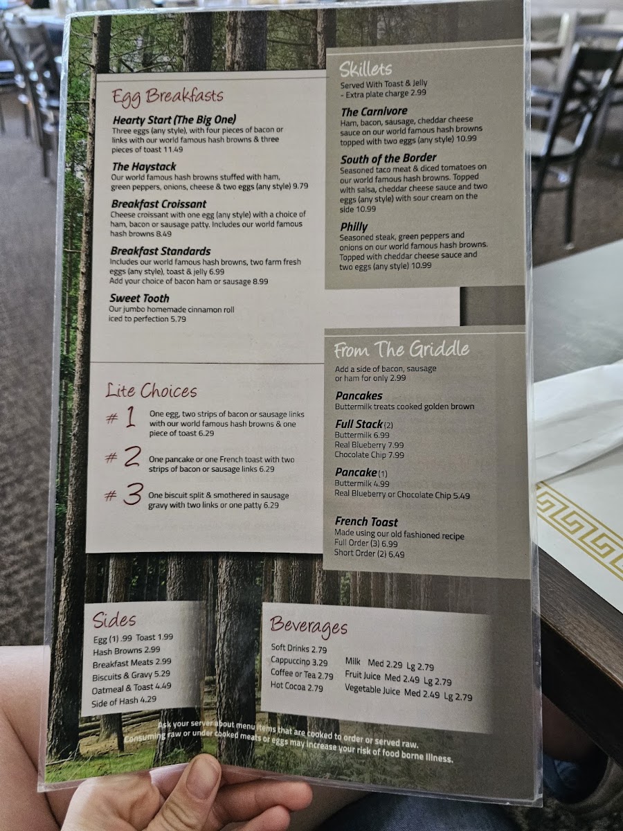 Wildwood Restaurant menu board