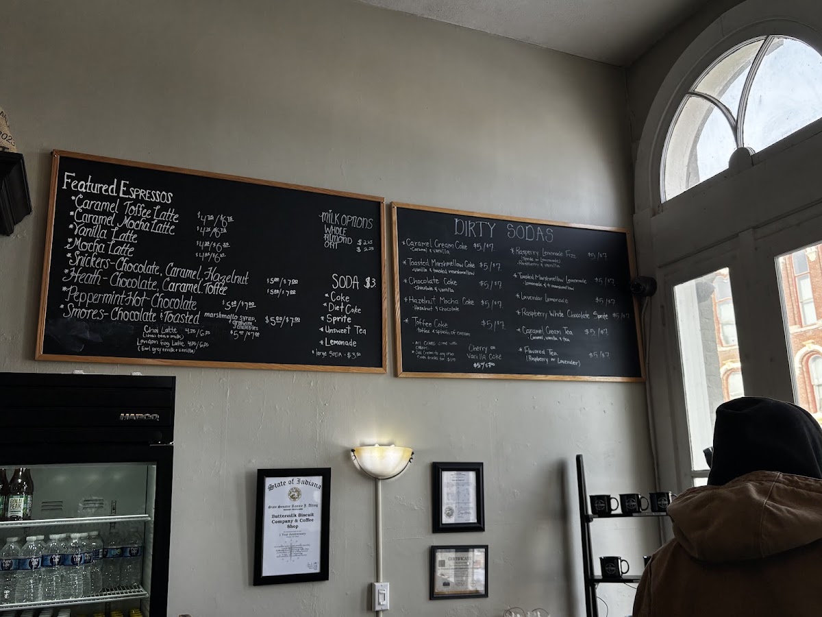 Buttermilk Biscuit Company & Coffee Shop menu board