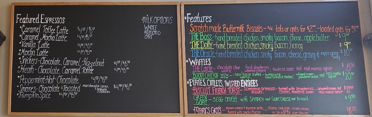Buttermilk Biscuit Company & Coffee Shop menu board