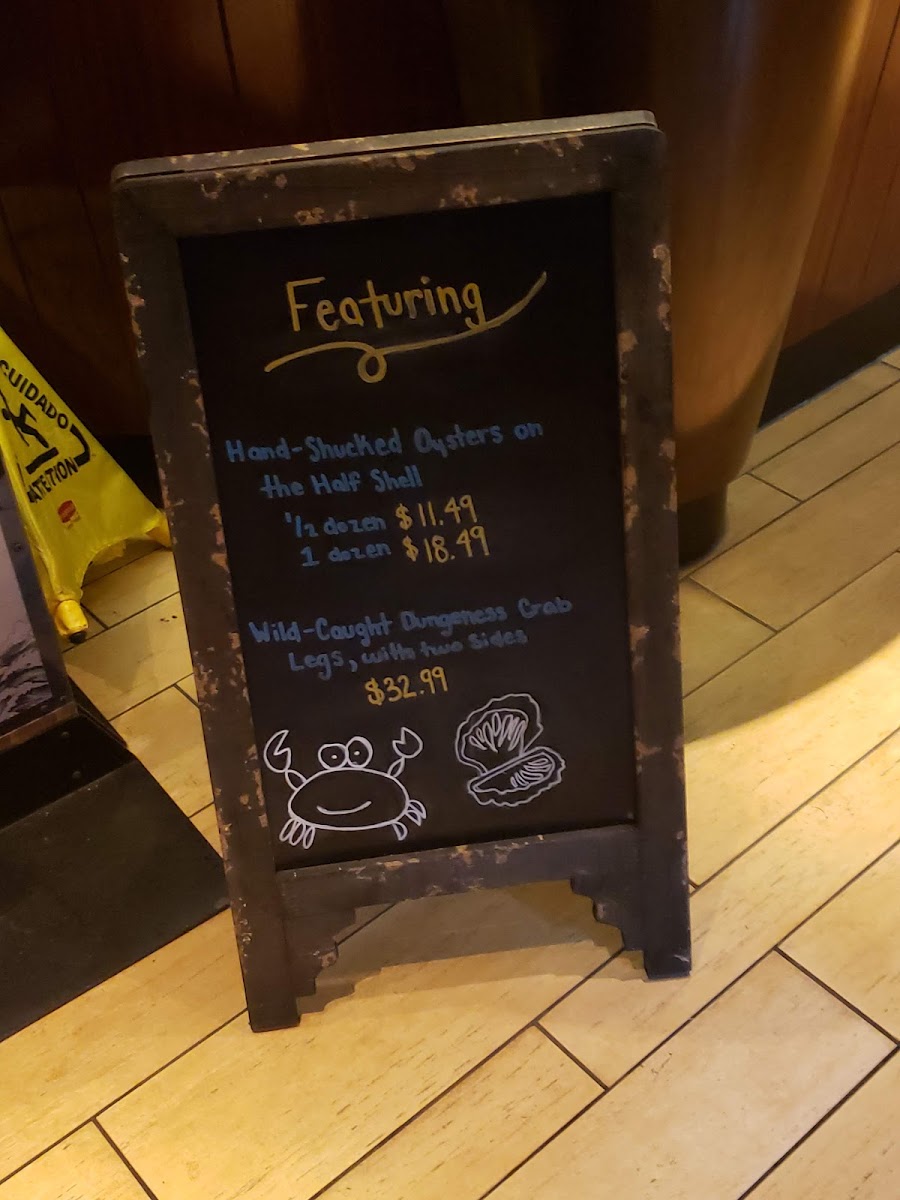 Red Lobster menu board