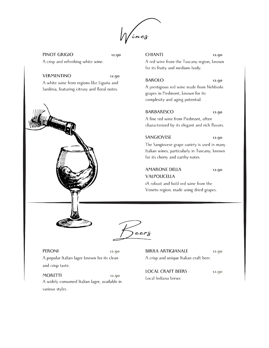 Paretta's Italian Ristorante menu board