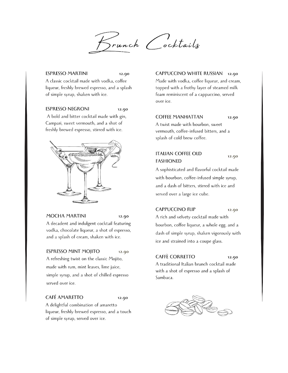 Paretta's Italian Ristorante menu board