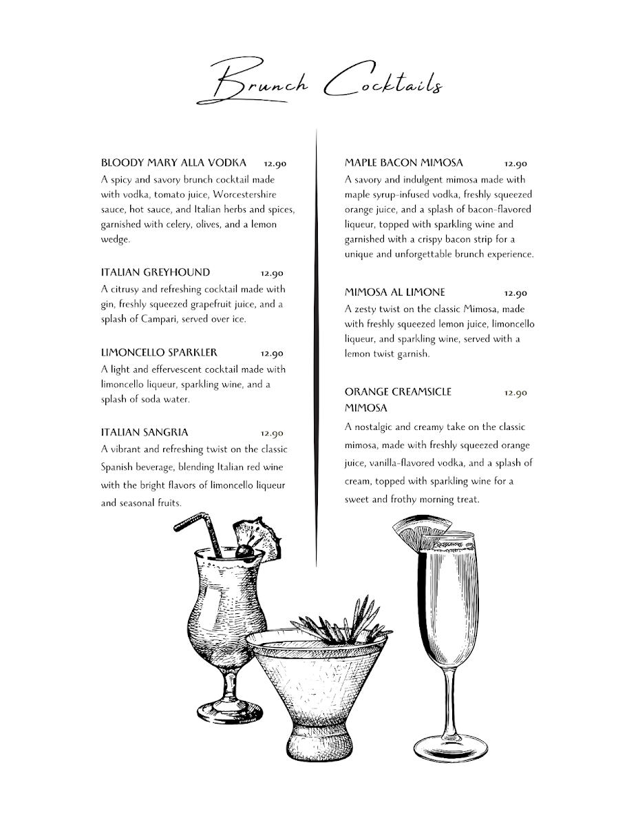 Paretta's Italian Ristorante menu board