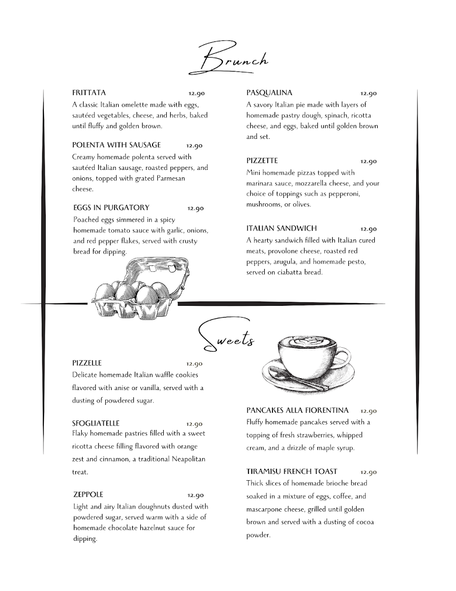 Paretta's Italian Ristorante menu board