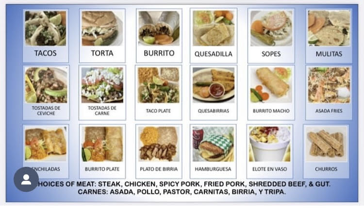 Taqueria El Dolar - Shawnee, OK menu board