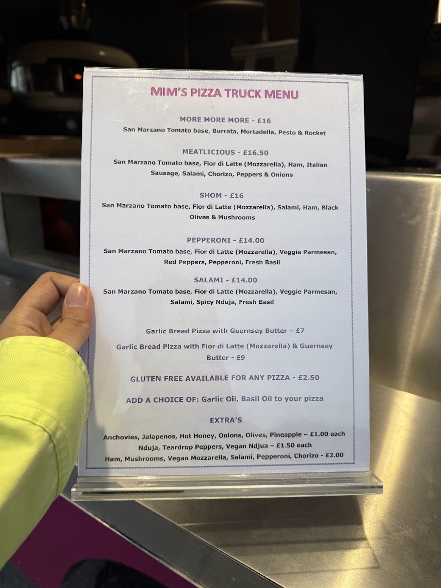 Mim's Kiosk at Cobo menu board