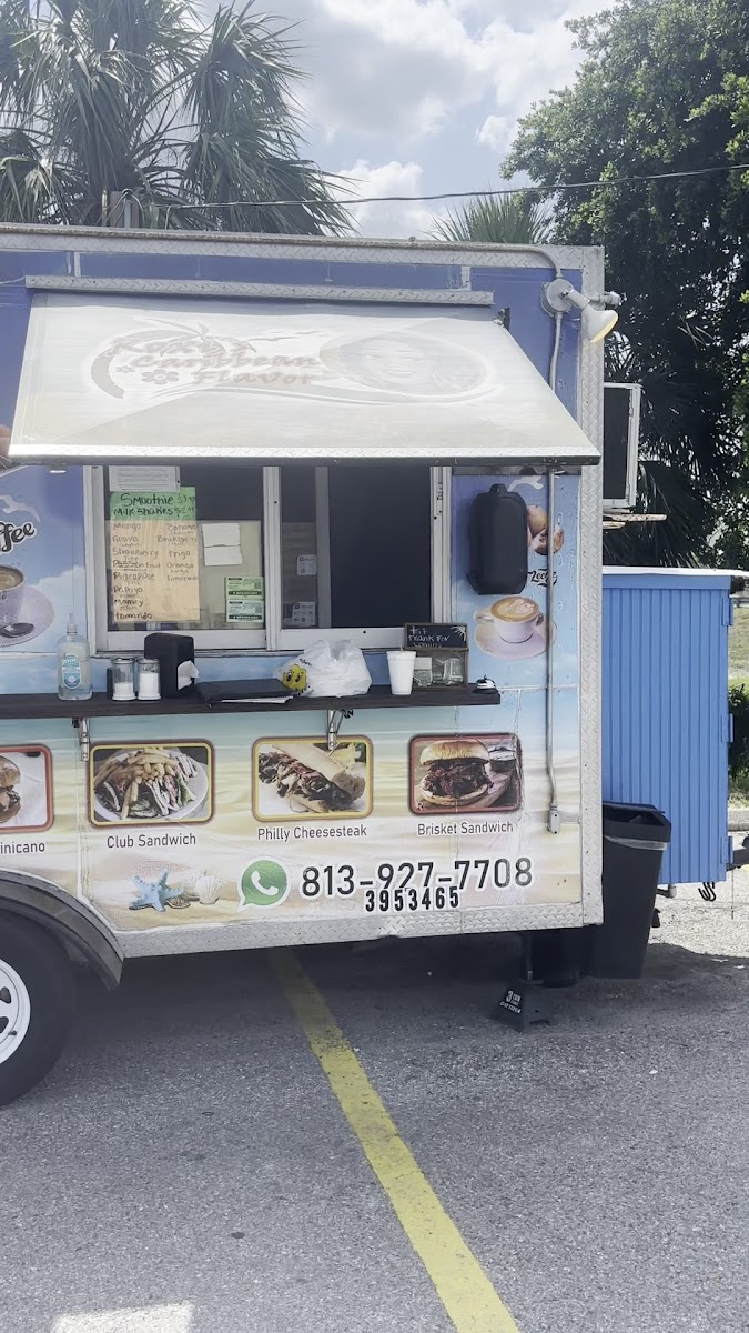 Roxi's Caribbean flavor menu board