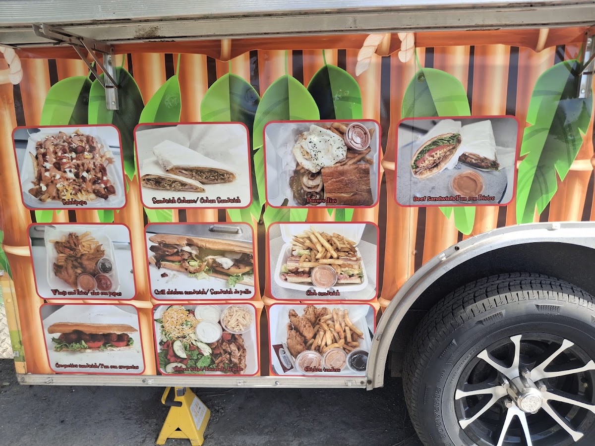 Roxi's Caribbean flavor menu board