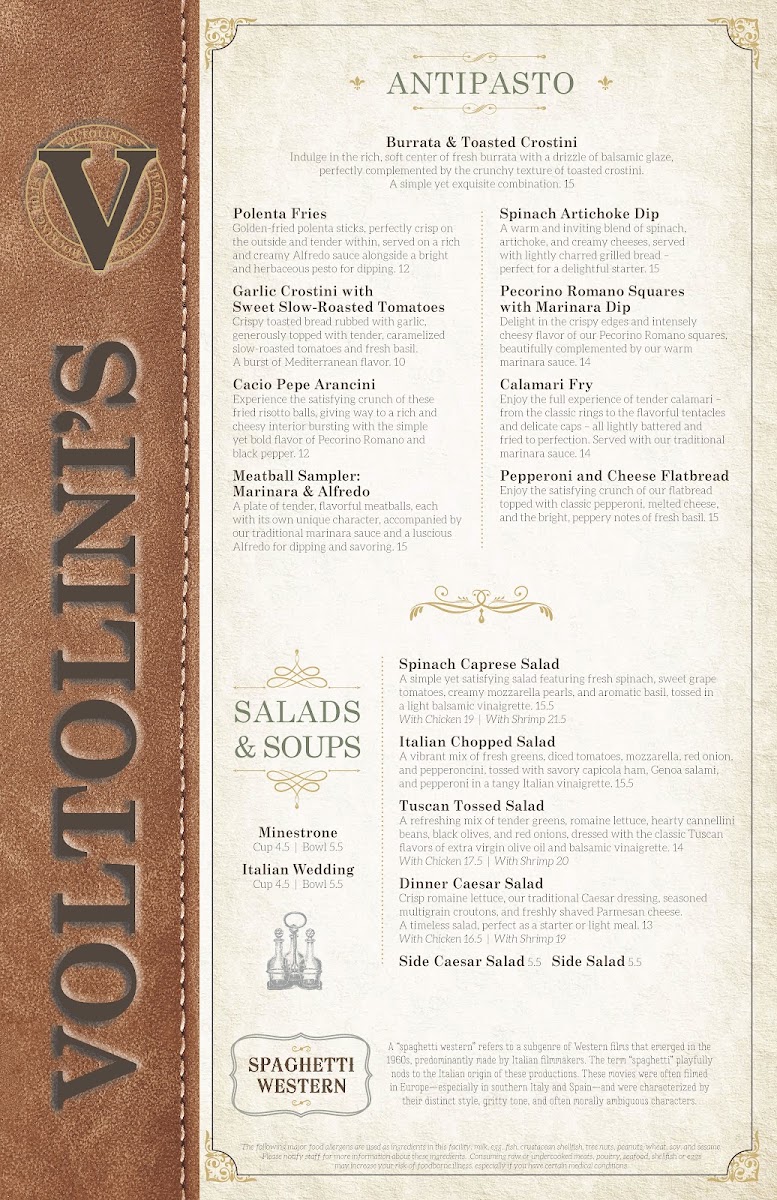 Voltolini's menu board