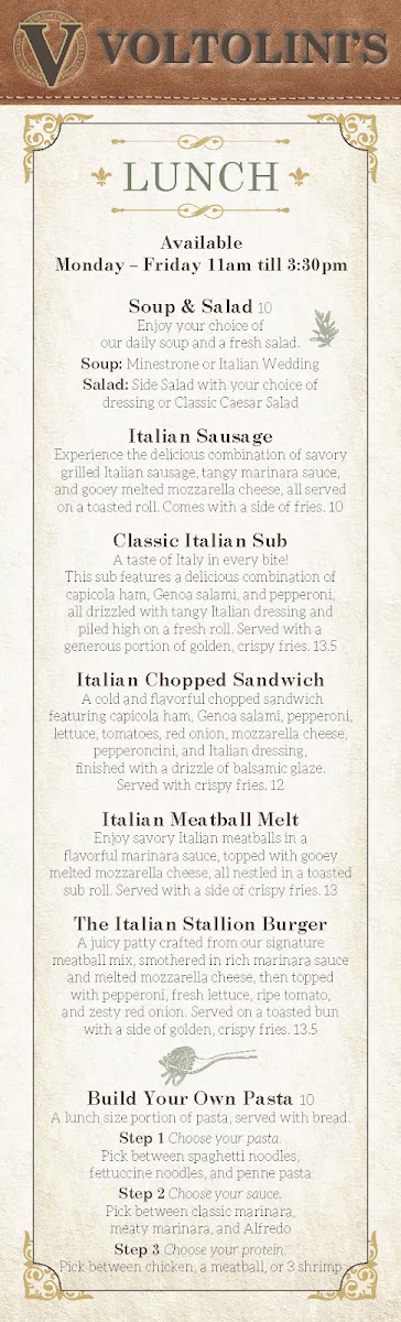 Voltolini's menu board