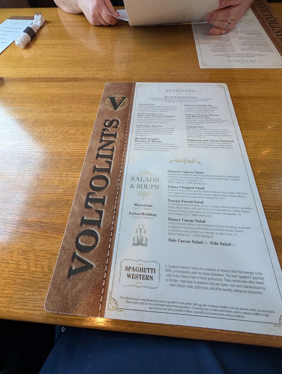 Voltolini's menu board