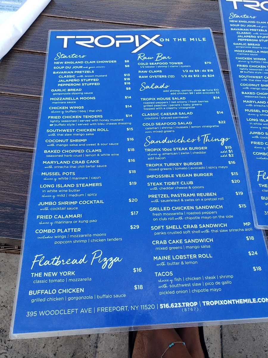 Waterview Restaurant menu board