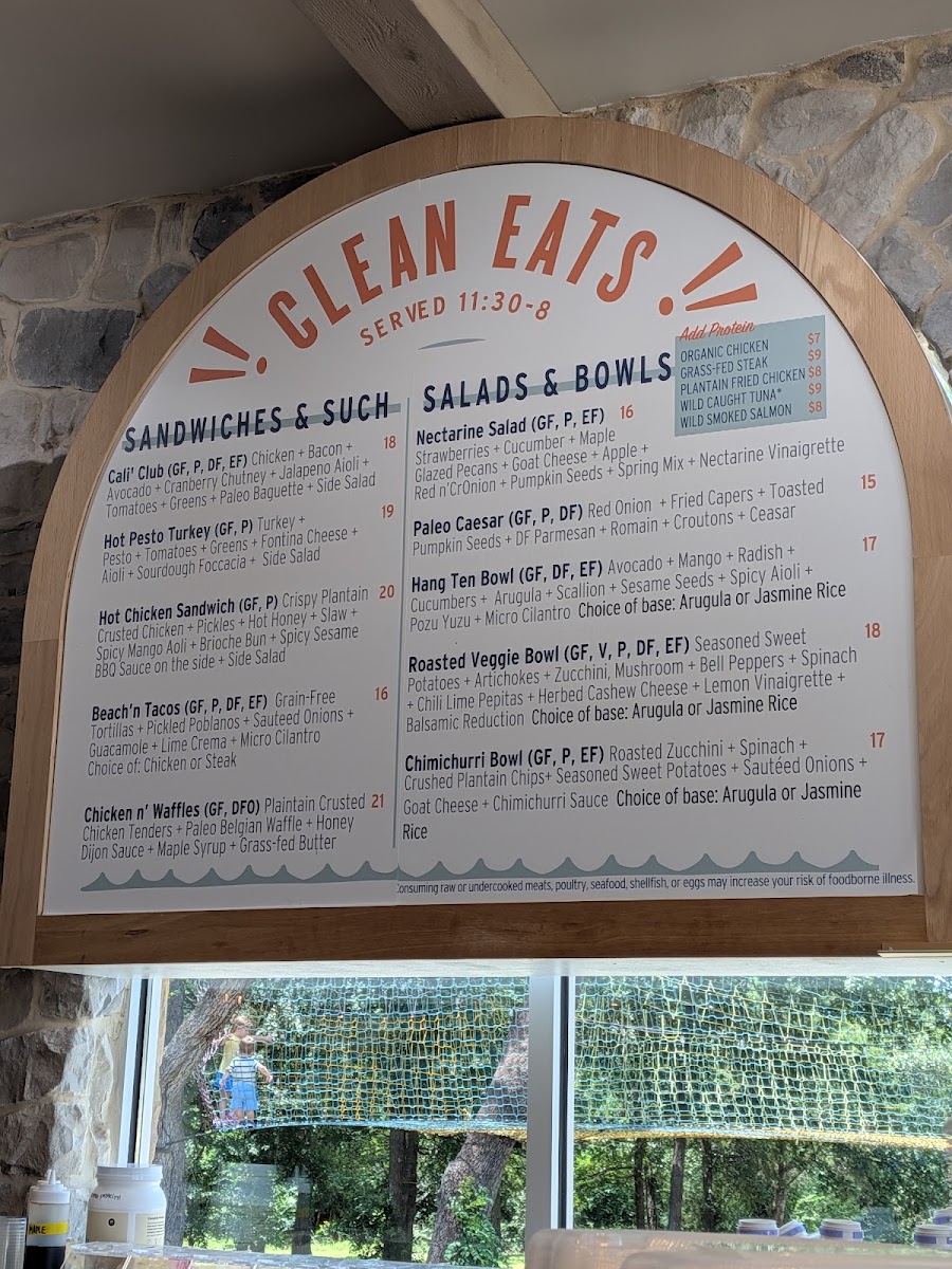 Nectarine menu board