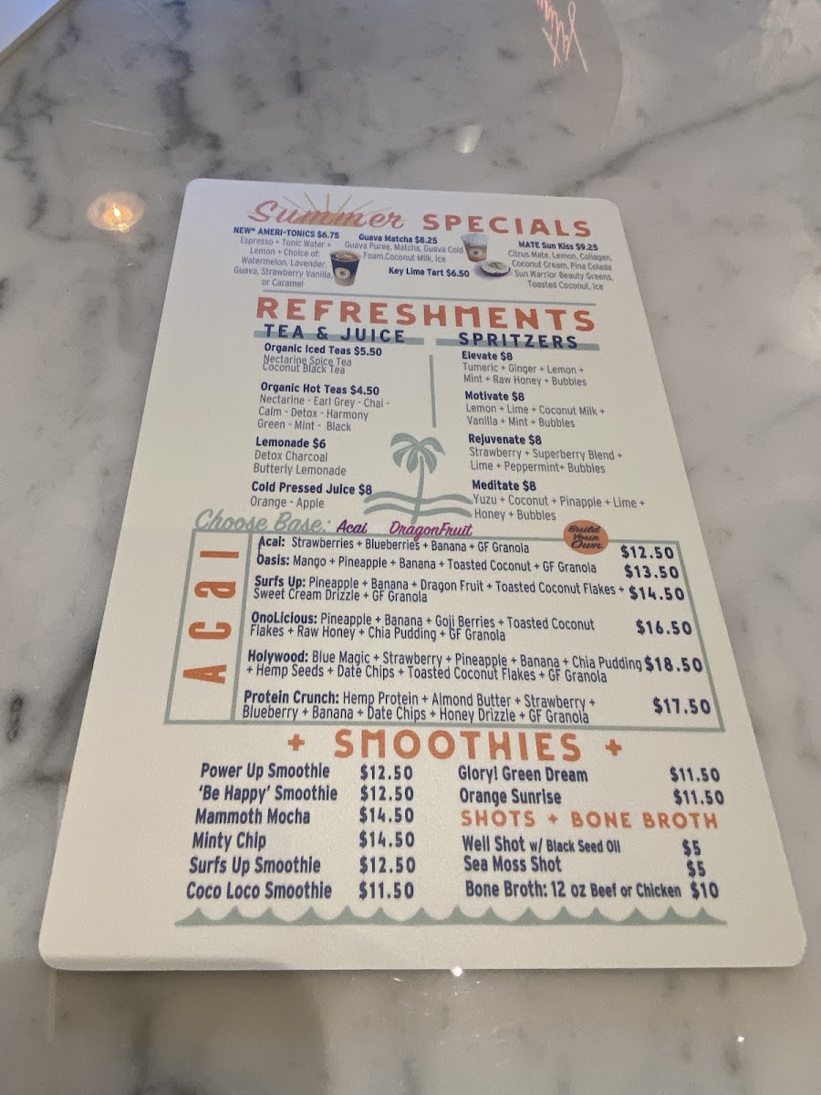 Nectarine menu board
