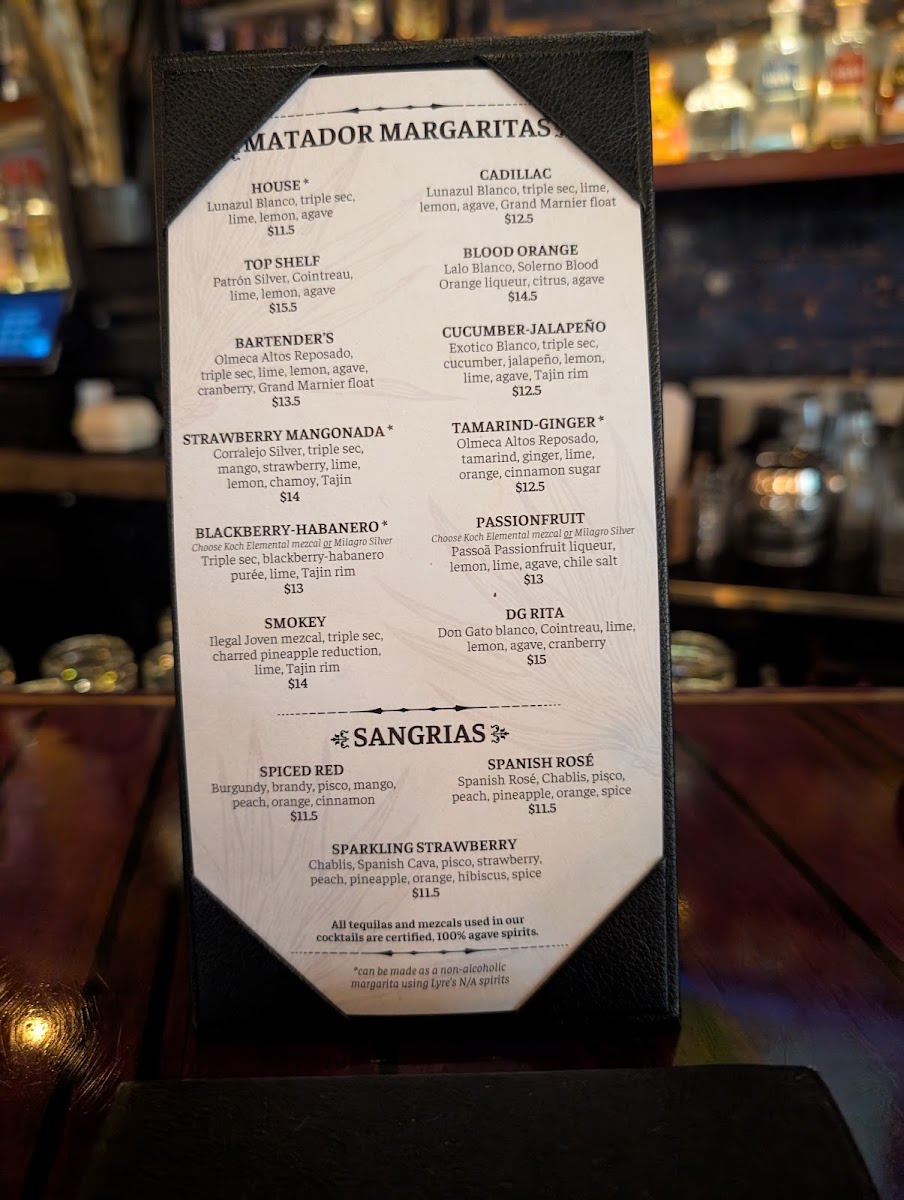 Gordingo's menu board