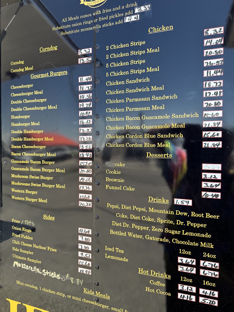 Rose Maries Gluten Free menu board