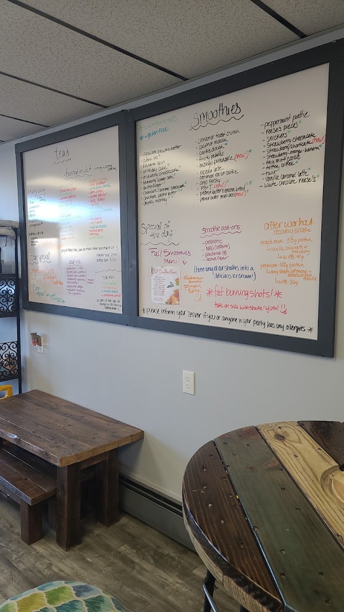 Nutrition First menu board