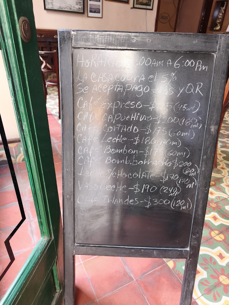 Café O'Reilly menu board