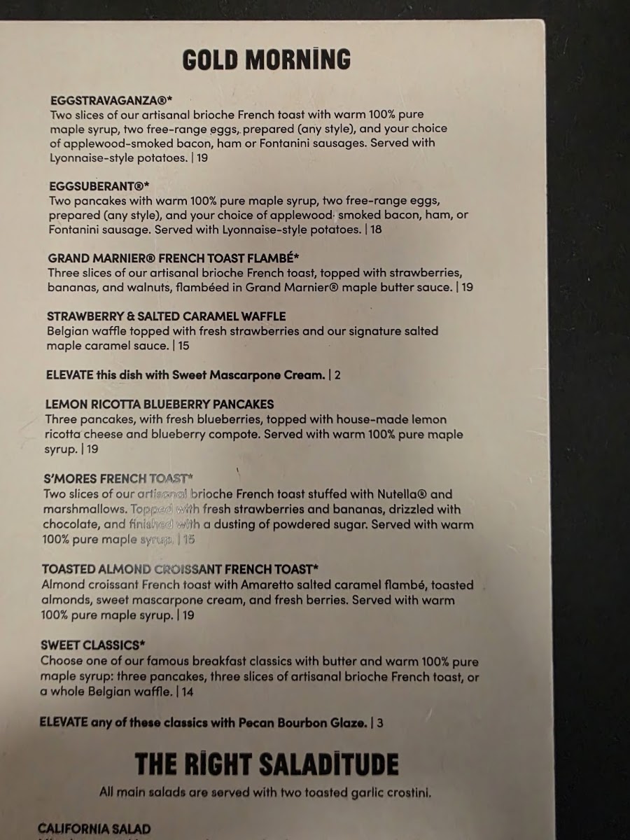 Eggspectation - Knoxville menu board