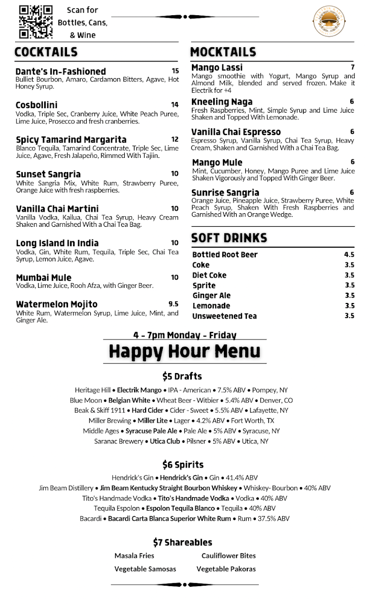 Electrik Karma menu board