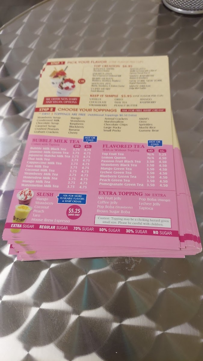 T-op Poke Bowl & Bubble Tea menu board